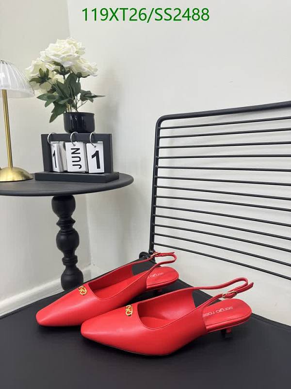 Sergio Rossi Women's Slingback Low Heel Pumps - Red Leather