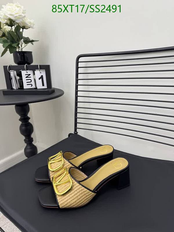 Valentino Women's Chic Woven Slides with Gold Buckle Heel Height 6.5cm