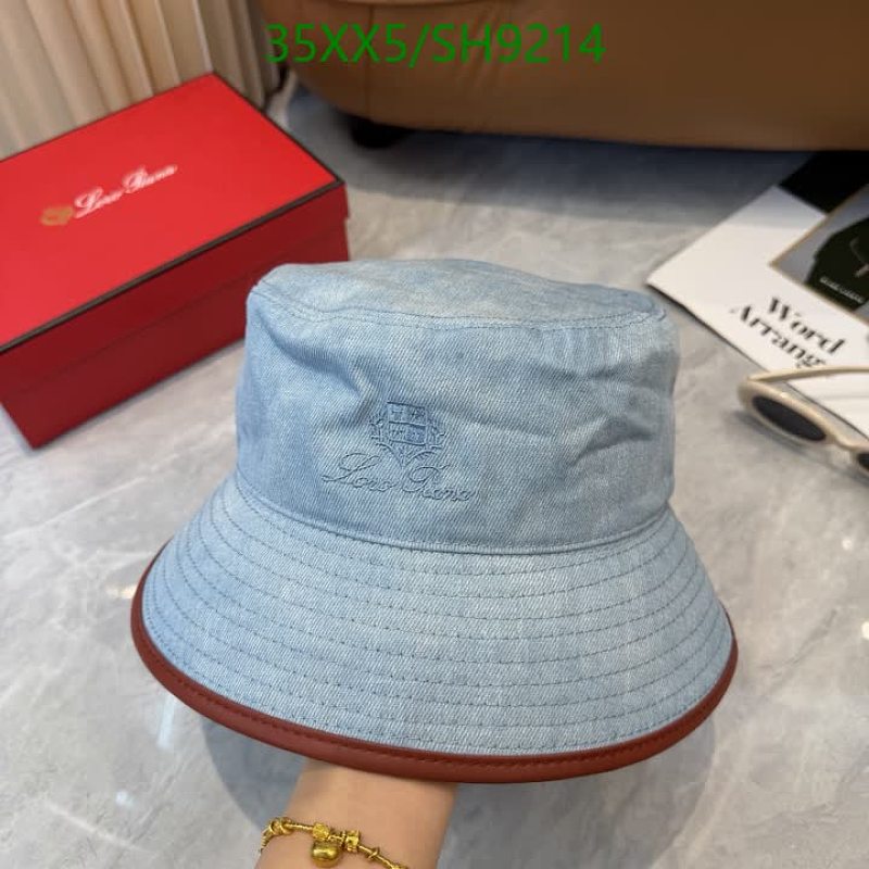 Loro Piana Denim Bucket Hat with Leather Trim - SH9214