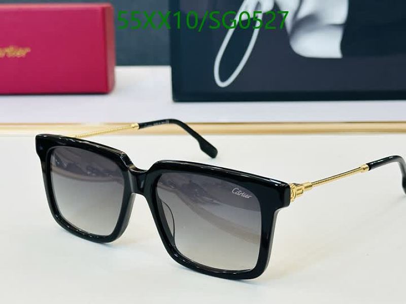 Cartier Black Acetate Square Sunglasses with Gradient Lenses