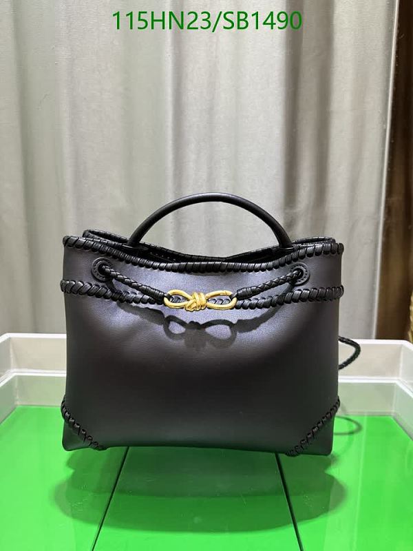 Bottega Veneta Women's Black Leather Top Handle Bag with Gold Knot Detail