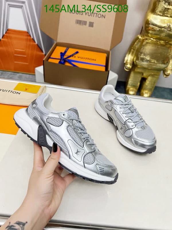 Louis Vuitton Men's Silver Mesh & Leather Casual Sneakers
