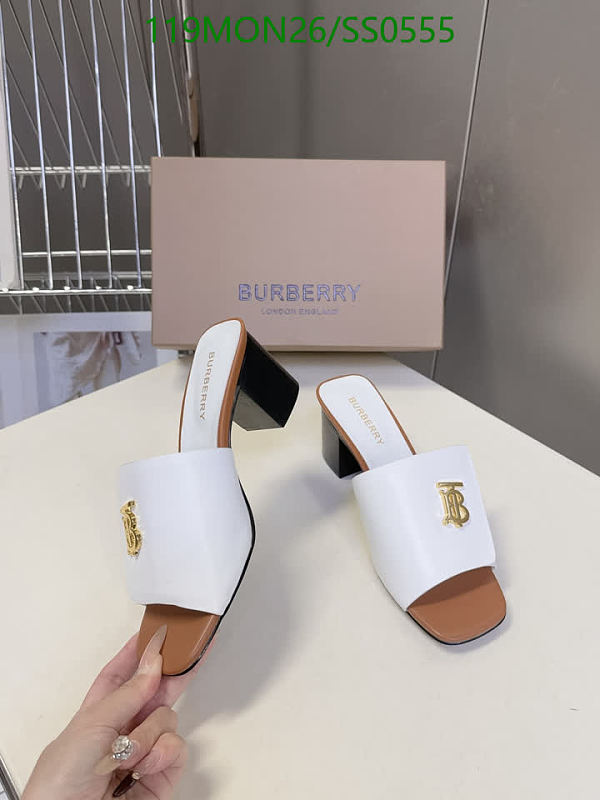 Burberry Women's White Leather Block Heel Mules - Size EU 35-40