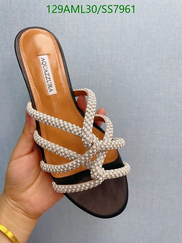 Aquazzura Women's Suede Embellished Strappy Flat Sandals