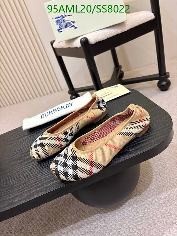 Burberry Women's Knit Ballet Flats - Beige Checkered