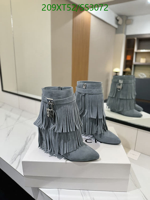Women's Suede Fringe Ankle Boots with Lock Detail - Blue