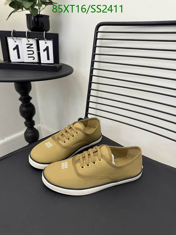 Miu Miu Women's Canvas Low-Top Sneakers - Classic Tan