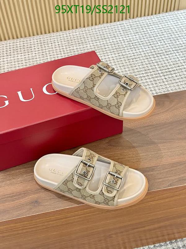 Gucci Women's GG Canvas Slide Sandals - Beige/Ebony