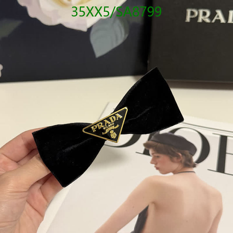 Prada Black Velvet Bow Headband with Gold Emblem