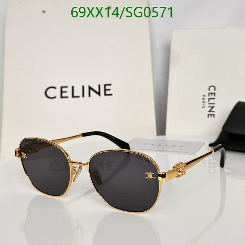 Celine Round Metal Sunglasses with Gold Hardware