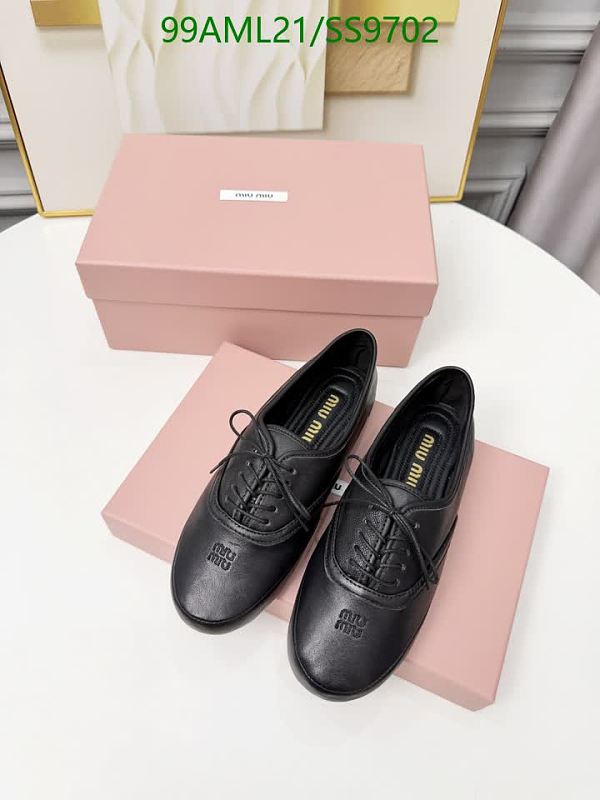 Miu Miu Women's Black Leather Oxford Shoes - EU 35-40