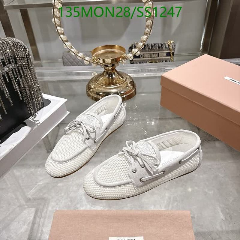Miu Miu Women's White Mesh Boat Shoes - Size EU 35-41