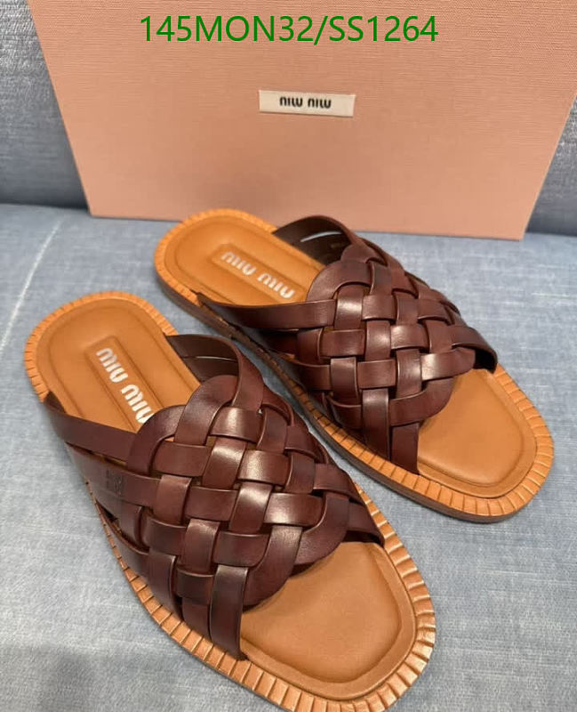 Miu Miu Women's Brown Woven Leather Slides - EU 35-41