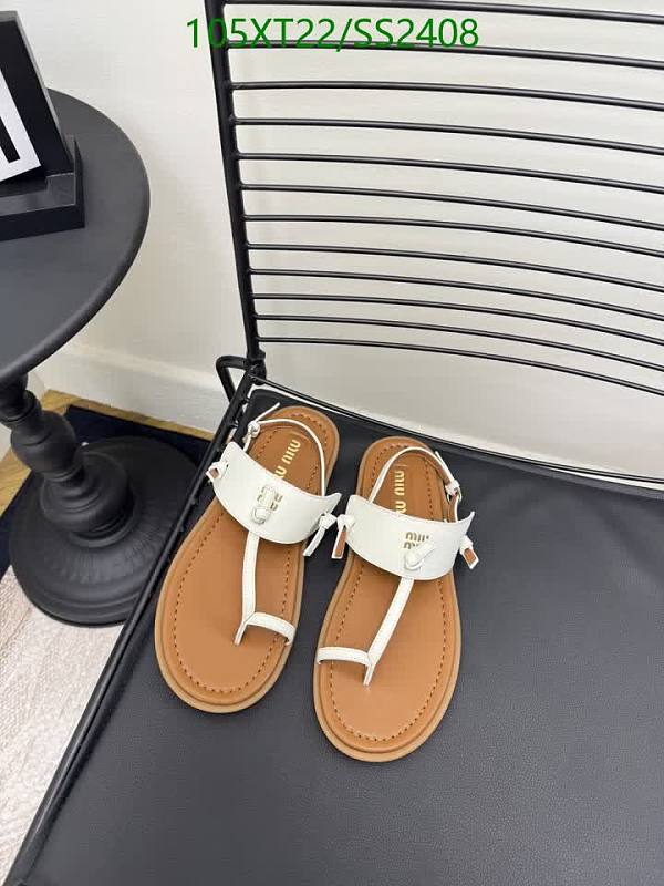 Miu Miu Women's White Leather Thong Strap Sandals EU 35-40