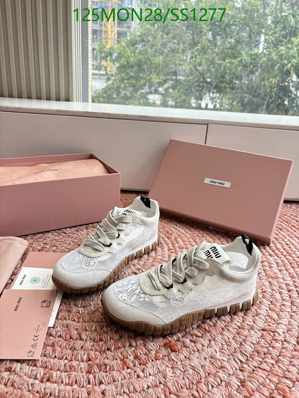 Miu Miu Women's White Lace & Suede Sneakers - EU 35-41