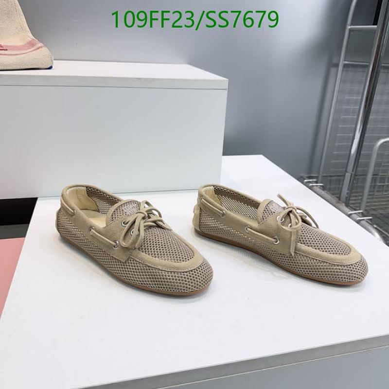 Miu Miu Women's Beige Suede & Mesh Boat Shoes - EU 35-40