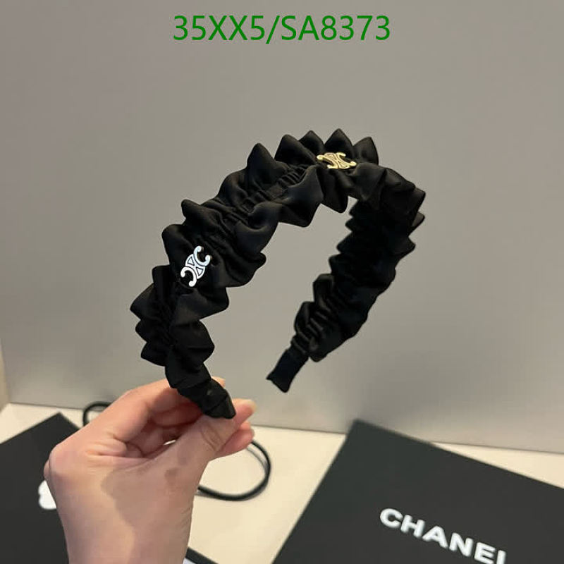 Celinee Black Ruffled Headband with Triomphe Logo