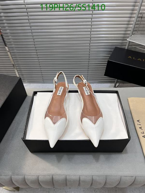 Alaia Women's White Leather Slingback Pointed Toe Flats EU 35-41