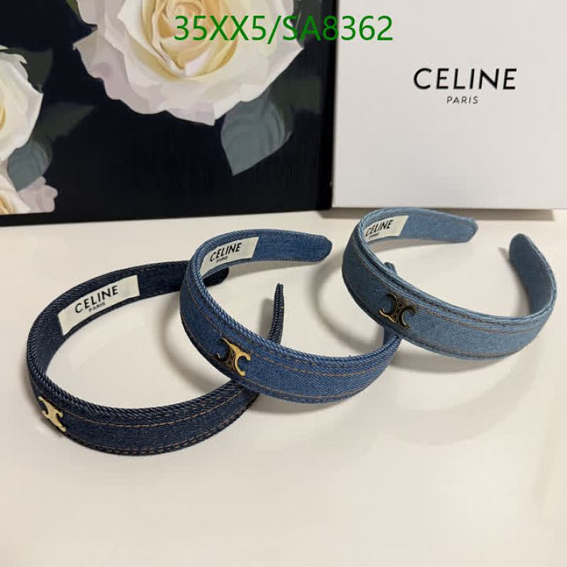 Products 42 Celine Denim Headband with Triomphe Logo - Chic & Stylish Accessory