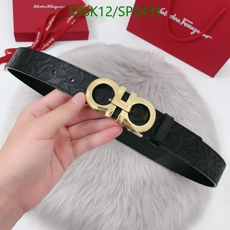 Salvatore Ferragamo Gancini Belt - Genuine Leather, Gold Buckle