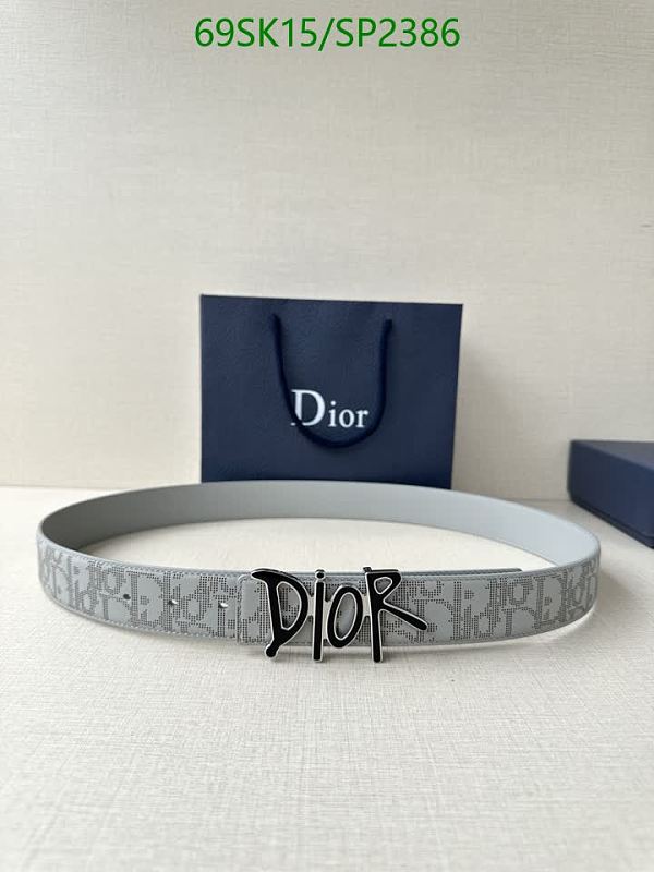 Dior Reversible Monogram Belt - Premium Cowhide Leather, 3.5cm Width