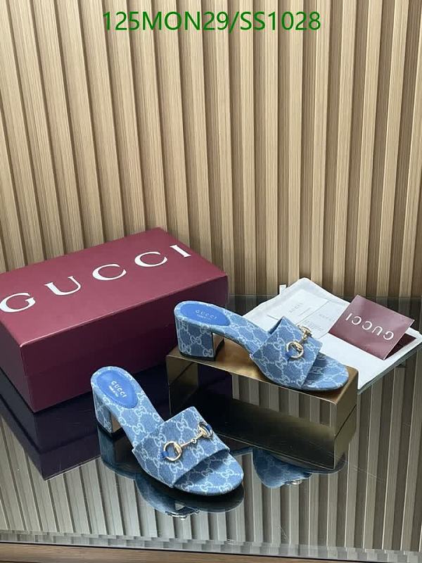 Gucci Women's Denim Mules with Horsebit Detail - Blue, EU 35-42