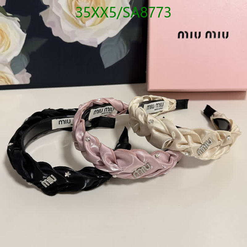 Miu Miu Crystal Embellished Twisted Headband - Black, Pink, Cream