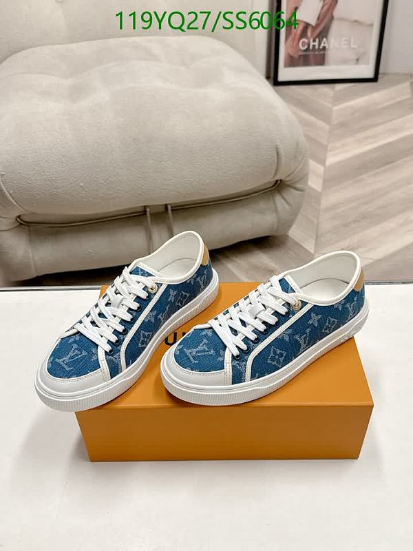 Louis Vuitton Women's Denim Low-Top Sneakers - Blue Monogram