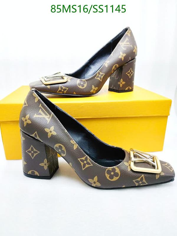 Louis Vuitton Women's Block Heel Pumps with Monogram Print