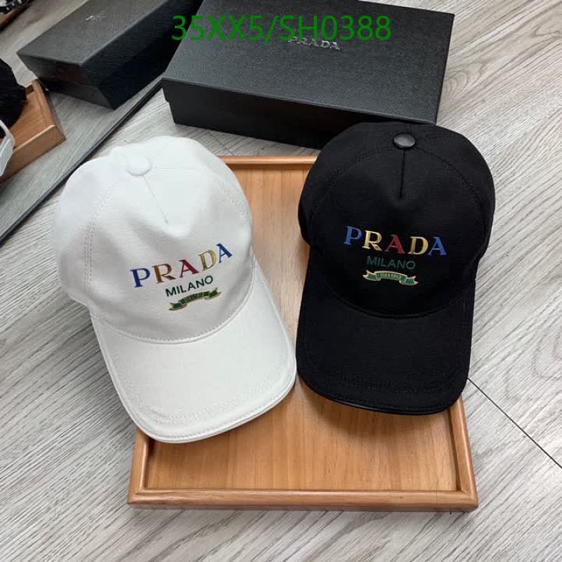 Prada Milano Embroidered Baseball Cap - White & Black Options