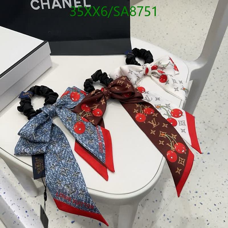 Products 31 Louis Vuitton Cherry Print Silk Twilly Hair Scrunchie Set