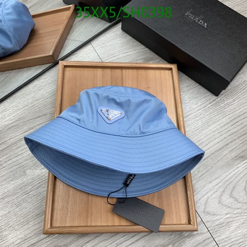 Prada Bucket Hat - Stylish Blue Nylon Cap for All Seasons