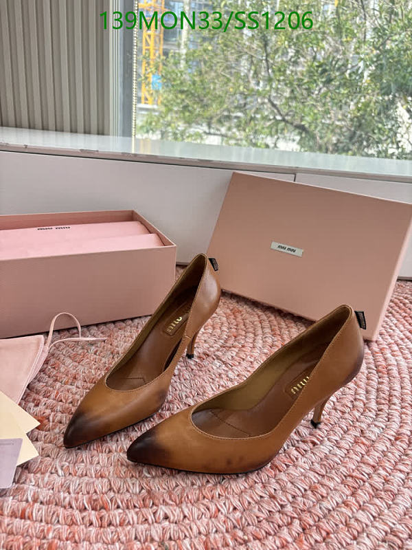 Miu Miu Women's Classic Brown Sheepskin Pointed Toe Pumps - 9cm Heel