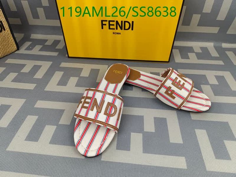 Fendi Women's Striped Canvas Slide Sandals EU 35-42 4 Fendi Women's Striped Canvas Slide Sandals EU 35-42