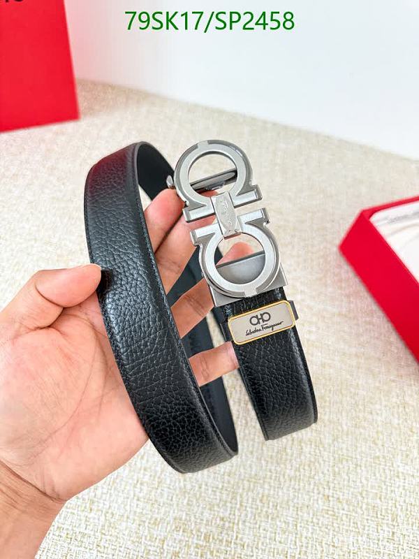 Salvatore Ferragamo Gancini Belt - Black Leather, 3.5cm Width
