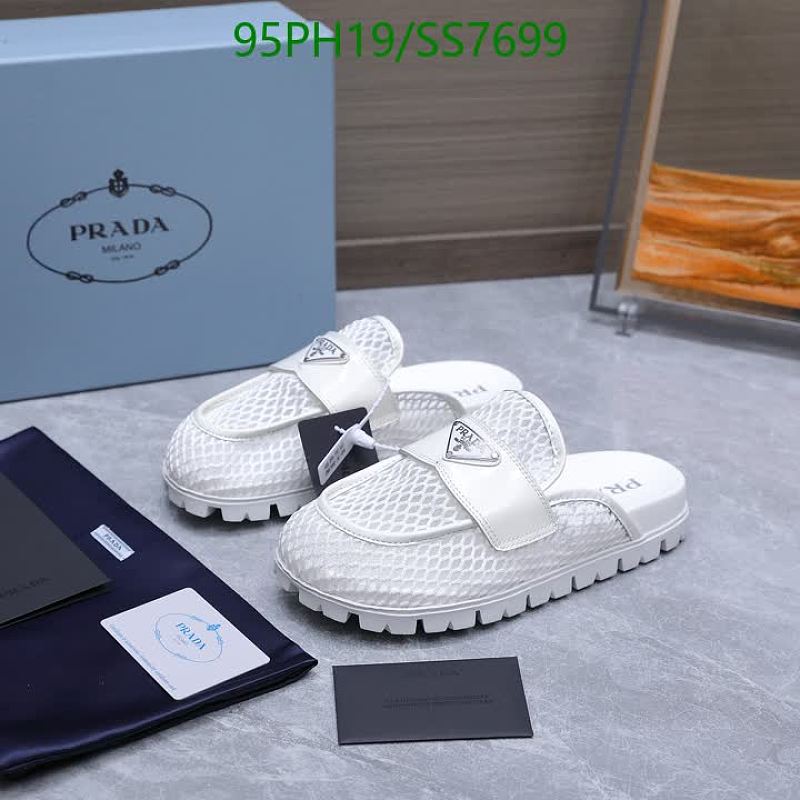 Prada Women's White Mesh Slip-On Mule Shoes - EU 36-42