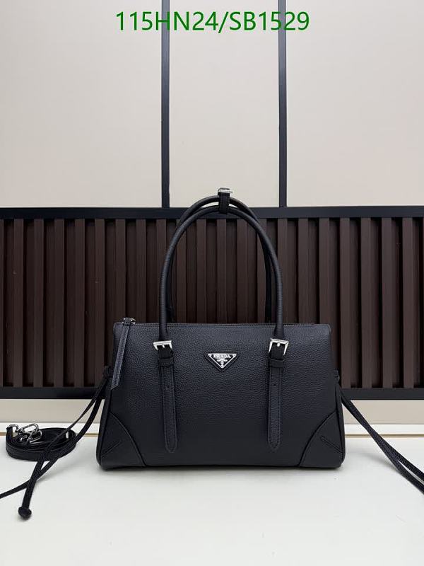 Prada Women's Black Pebbled Leather Satchel Handbag