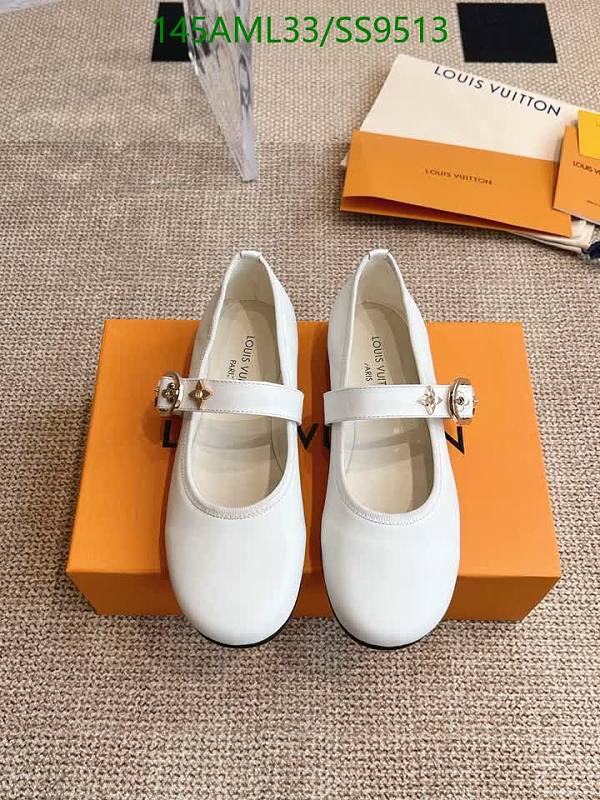 Louis Vuitton Women's White Leather Mary Jane Ballet Flats