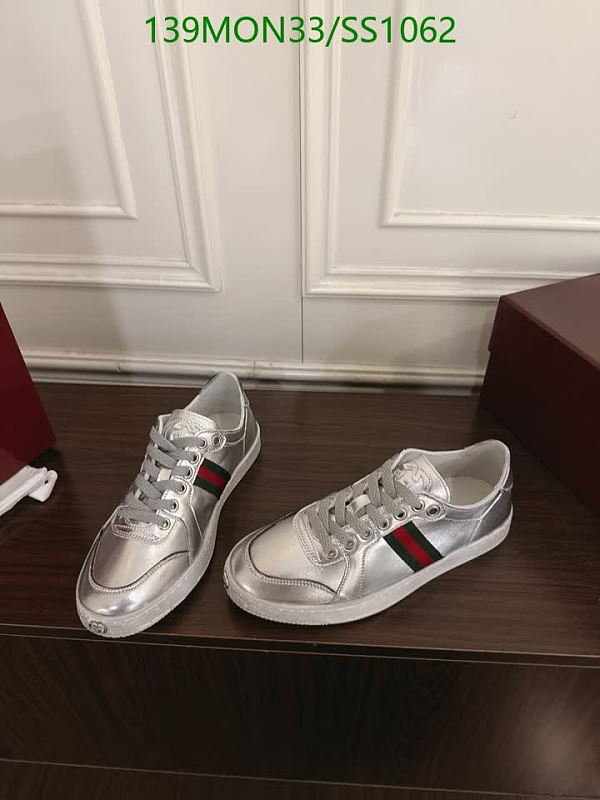 Gucci Men's Silver Leather Lace-Up Sneakers - EU 35-45