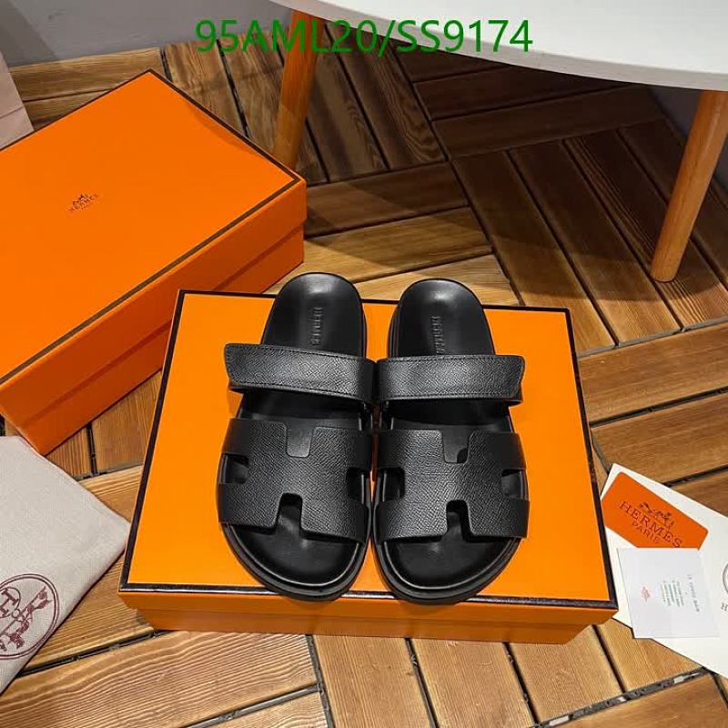 Hermes Women's Black Leather Slide Sandals EU 35-46