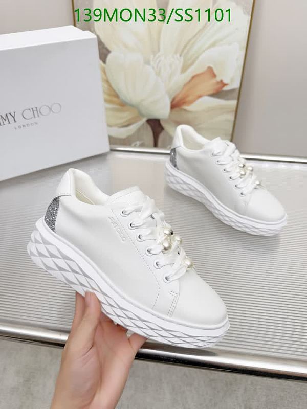 Jimmy Choo Women's White Leather Pearl Embellished Lace-Up Sneakers