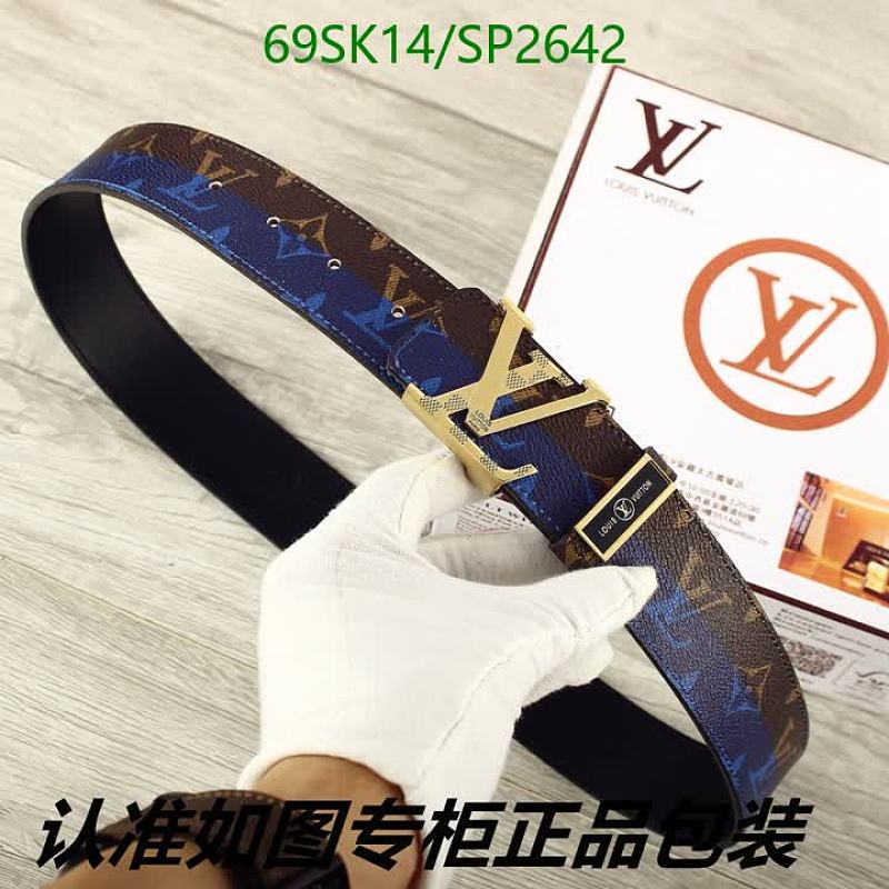 Louis Vuitton Monogram Canvas Belt with Gold Buckle - 3.8cm Width