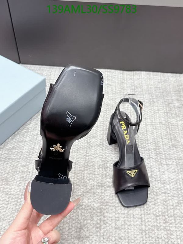 Prada Women's Black Leather Block Heel Sandals - EU 35-42