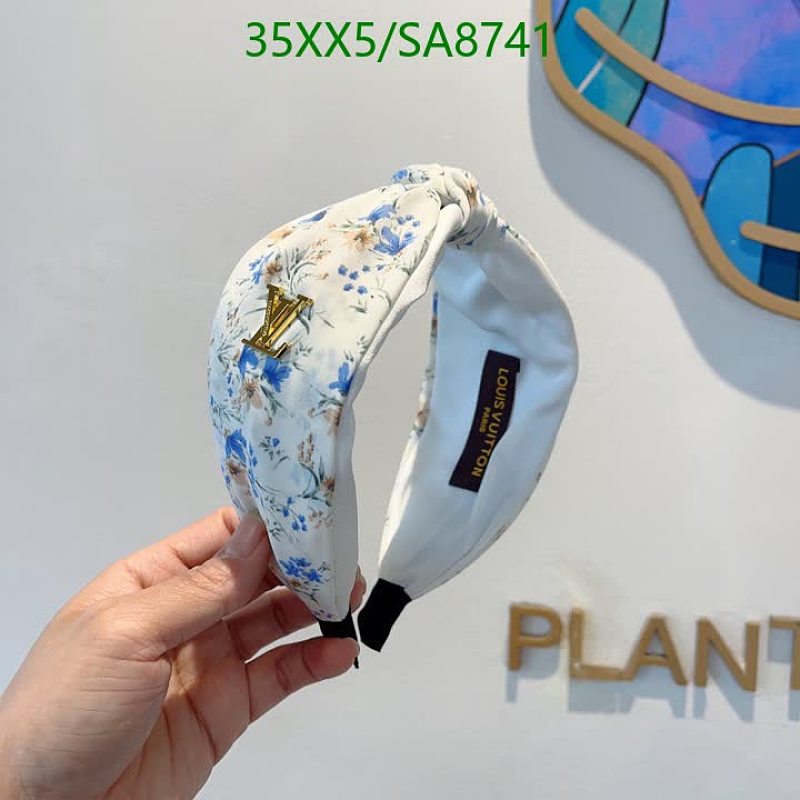 Louis Vuitton Floral Print Twisted Headband with Gold Logo Accent
