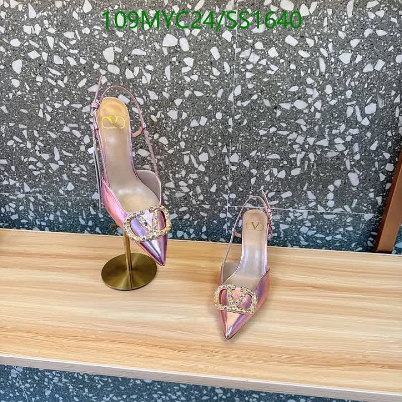 Valentino Women's Pink Metallic Pointed Toe Slingback Heels