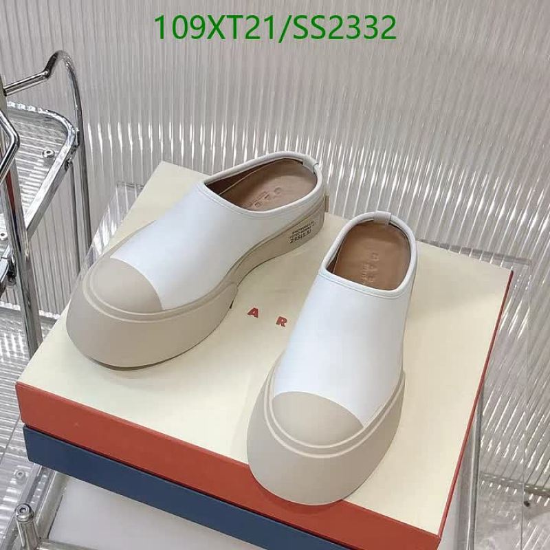 Marni Women's Calf Leather Mules - White/Beige Platform Shoes