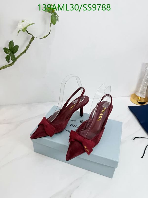 Prada Women's Burgundy Suede Slingback Pumps with Bow Detail