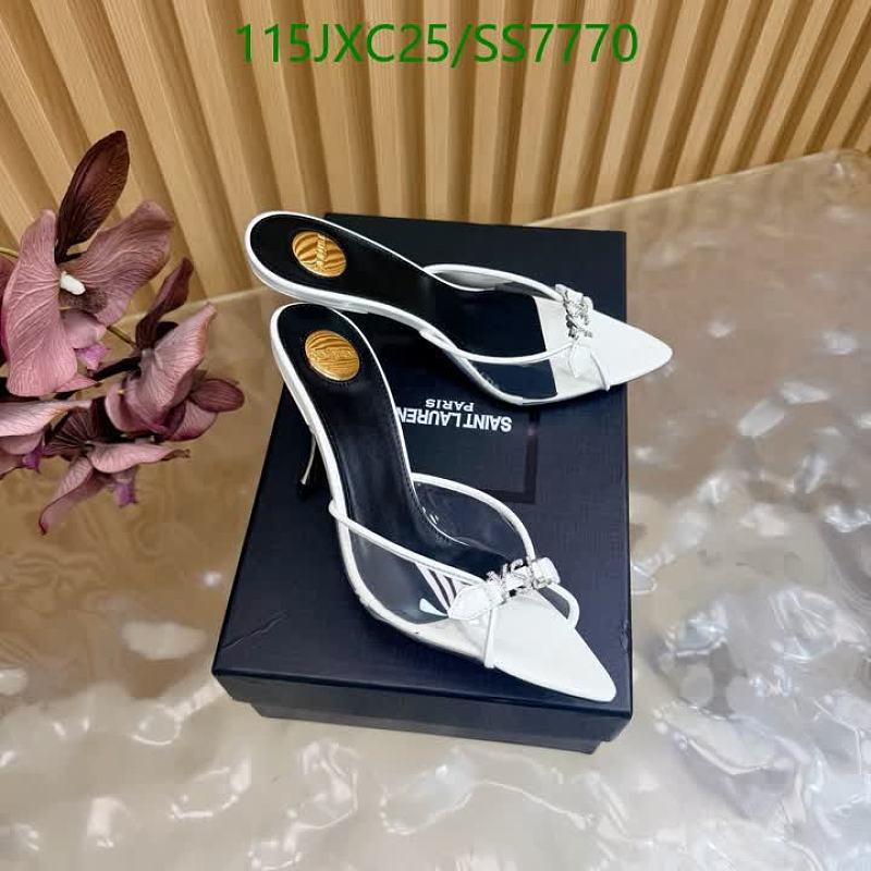 Yves Saint Laurent Women's White Patent Leather Bow Stiletto Heels