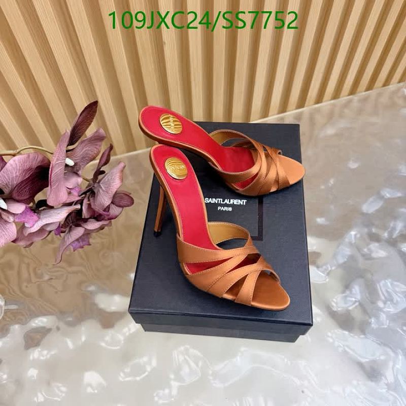 Yves Saint Laurent Women's Silk & Leather Strappy Heeled Mules