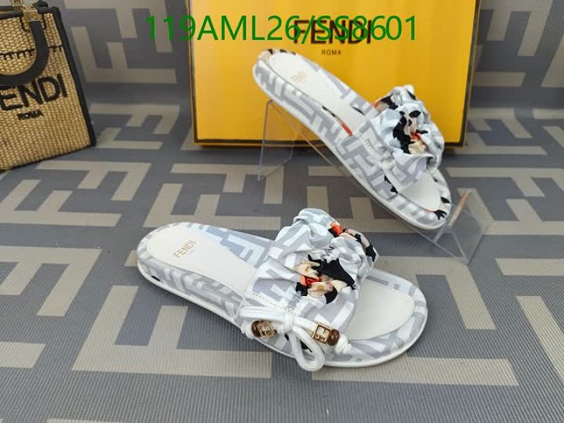 Fendi Women's Slides - Stylish Cloth & Sheepskin Sandals
